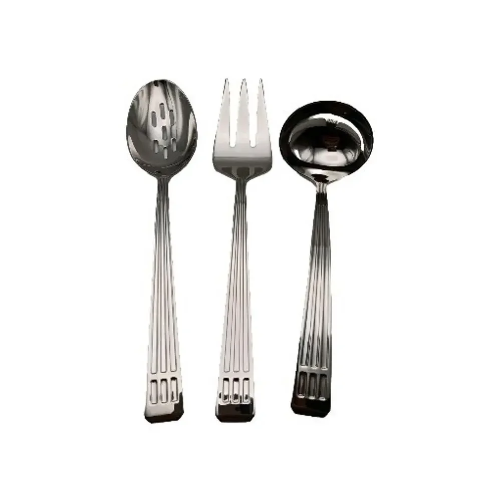 Lenox Tribecca 3 Piece Server Hostess Set 18/10 Stainless Flatware Glossy new